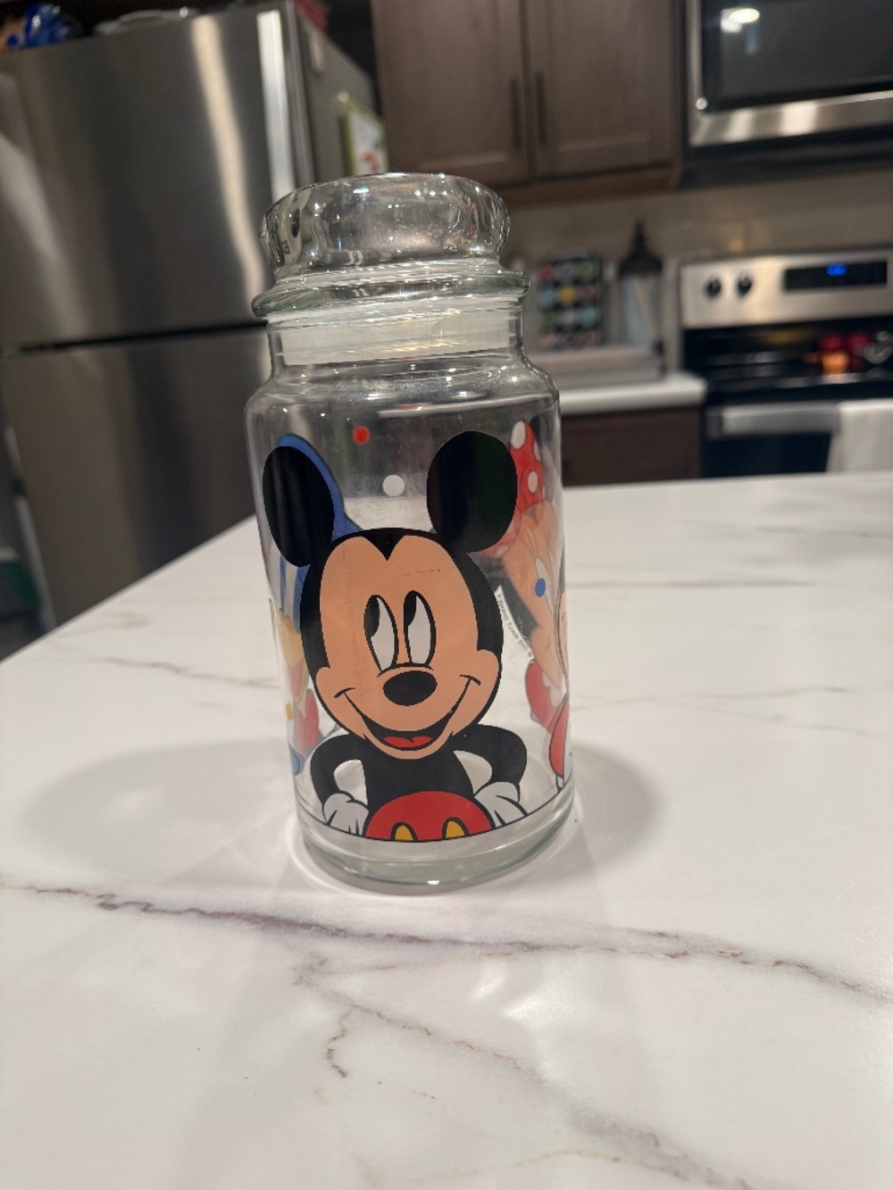 Disney Mickey, Minnie & Donald Duck Glass Candy Jar